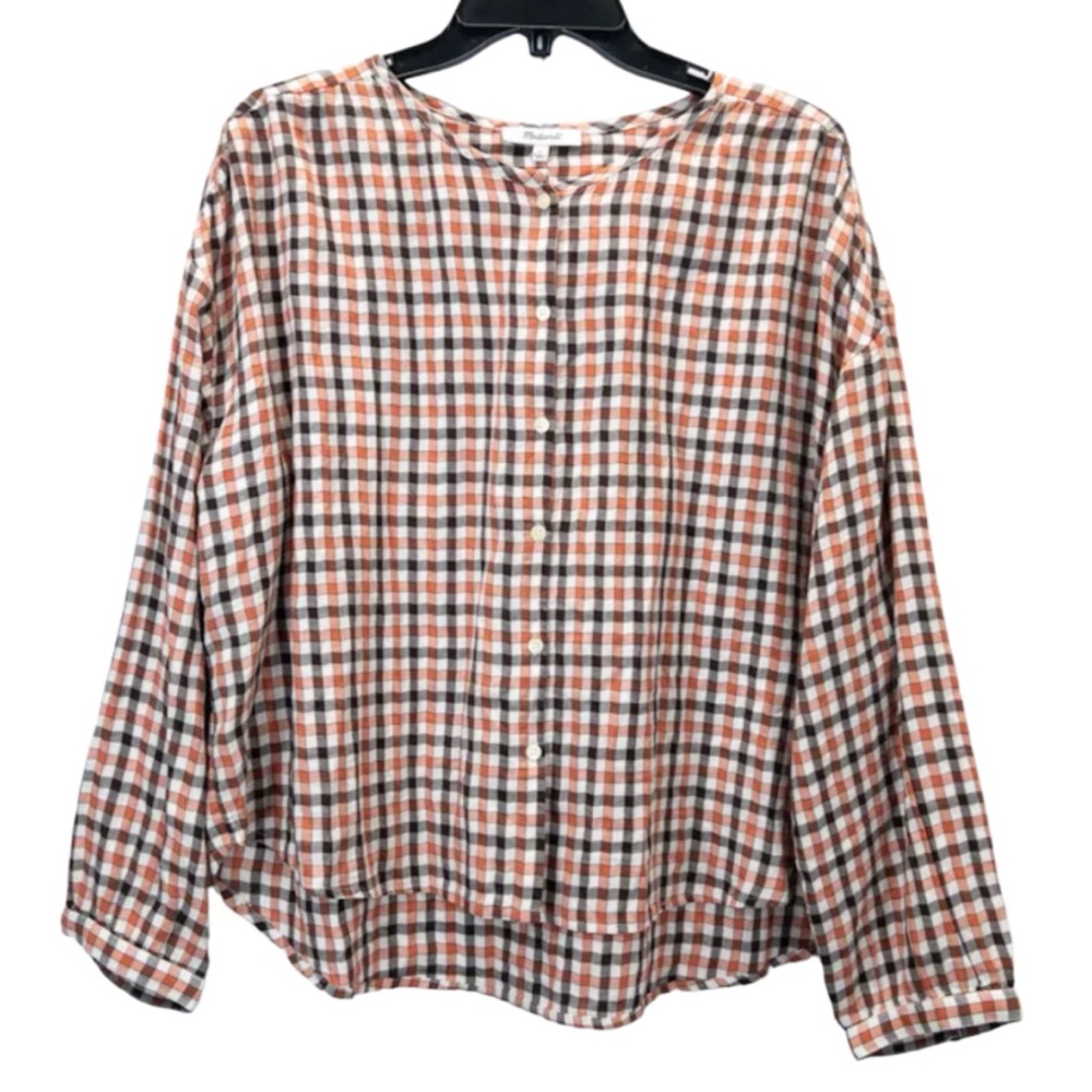 Madewell NWT Women's Meadow Button Down Kensington Check Sweet Shirt Size Large